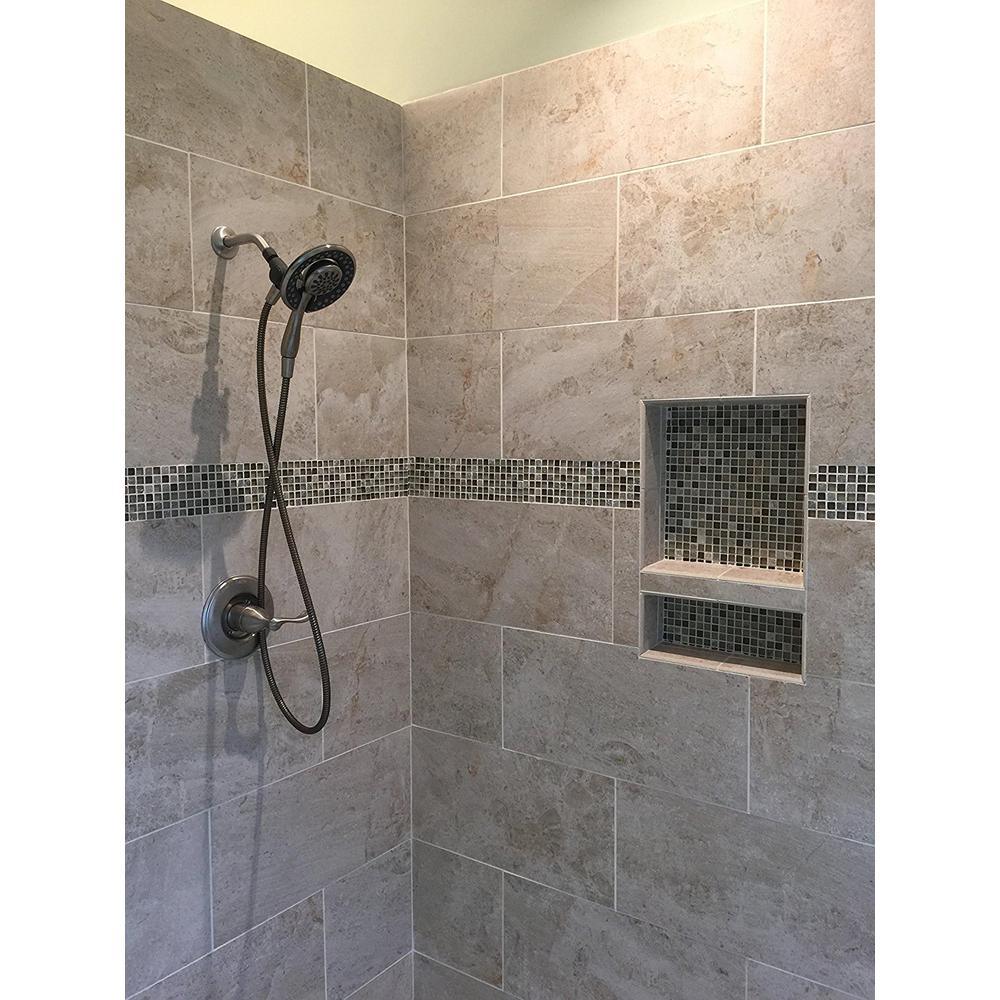 Over Mount Installation 16 in. x 28 in. ABS Single Shelf Bathroom Recessed Shower Niche for Shampoo, Toiletry Storage - Super Arbor
