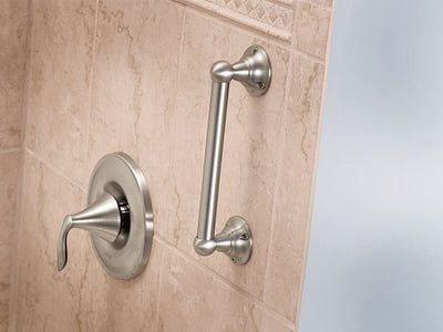 Moen Grab-Bar 9-in Brushed Nickel Wall Mount Grab Bar