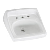 American Standard Lucerne Wall-Hung Bathroom Sink, White, 4 in. Centers, Less Overflow