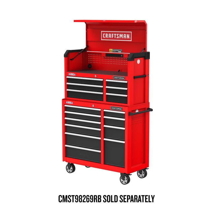 CRAFTSMAN 2000 Series 41-in W x 37.5-in H 10-Drawer Steel Rolling Tool Cabinet (Red)