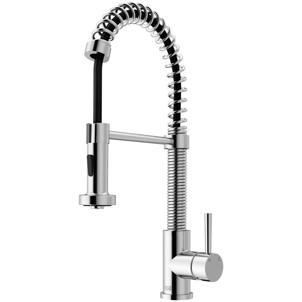 Edison Single-Handle Pull-Down Sprayer Kitchen Faucet in Stainless Steel - Super Arbor