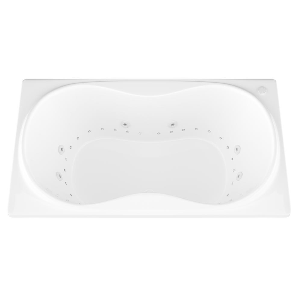 Star 6 ft. Rectangular Drop-in Whirlpool and Air Bath Tub in White - Super Arbor
