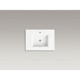 Ceramic/Impressions 25 in. Single Faucet Hole Vitreous China Vanity Top with Basin in White Impressions - Super Arbor