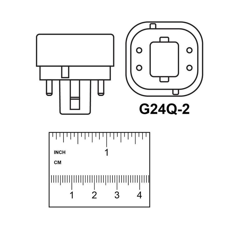 18W Equiv PL CFLNI Quad Tube 4-Pin Plug-in G24Q-2 Base Compact Fluorescent CFL Light Bulb, Soft White 2700K (6-Pack)