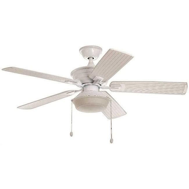 Home Decorators Collection 3572863 Marshland 52 In. Integrated Led Indoor/Outdoor White Ceiling Fan With Light Kit