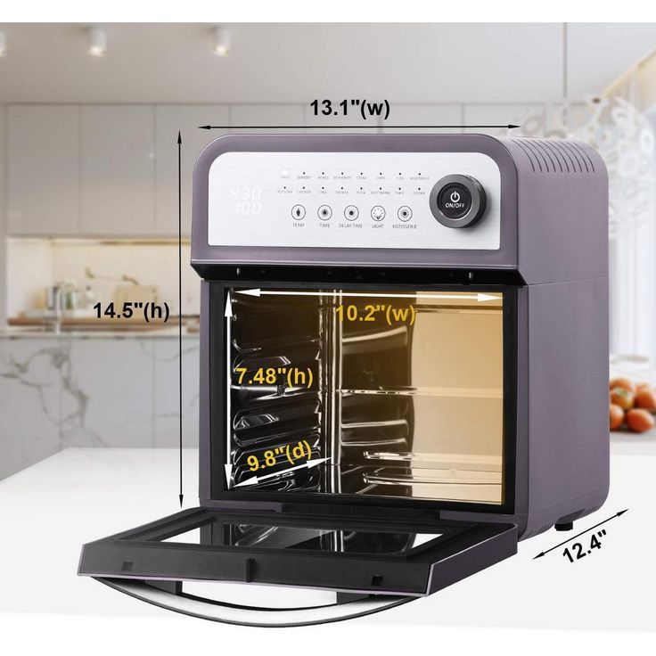 1600-Watts 12 Qt. Gray 16-Preset Modes All-in-One Multi-Function Air Fryer Oven with Rotisserie and Dehydrator