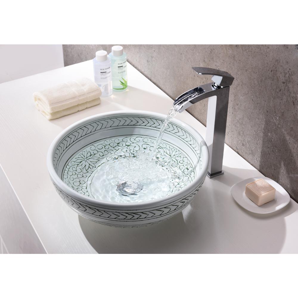 Cadence Series Vessel Sink in Decor White - Super Arbor