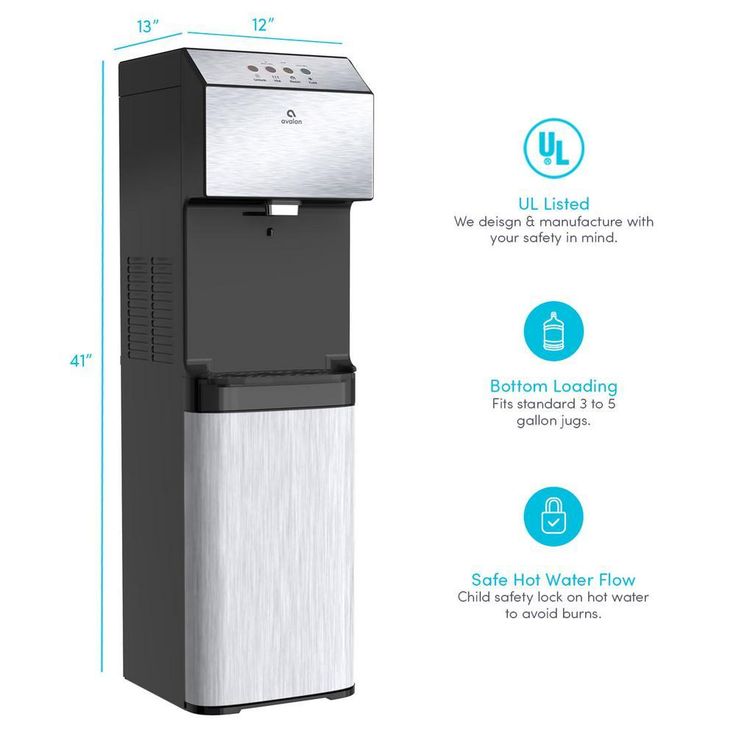 Electric Bottom Loading Water Cooler Water Dispenser - 3 Temperatures Self-Cleaning UL ENERGY STAR