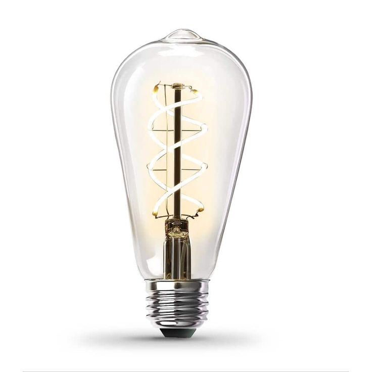 Feit Electric 60-Watt Equivalent ST19 Dimmable Clear Glass Vintage Edison LED Light Bulb with Spiral Filament Warm White (4-Pack)