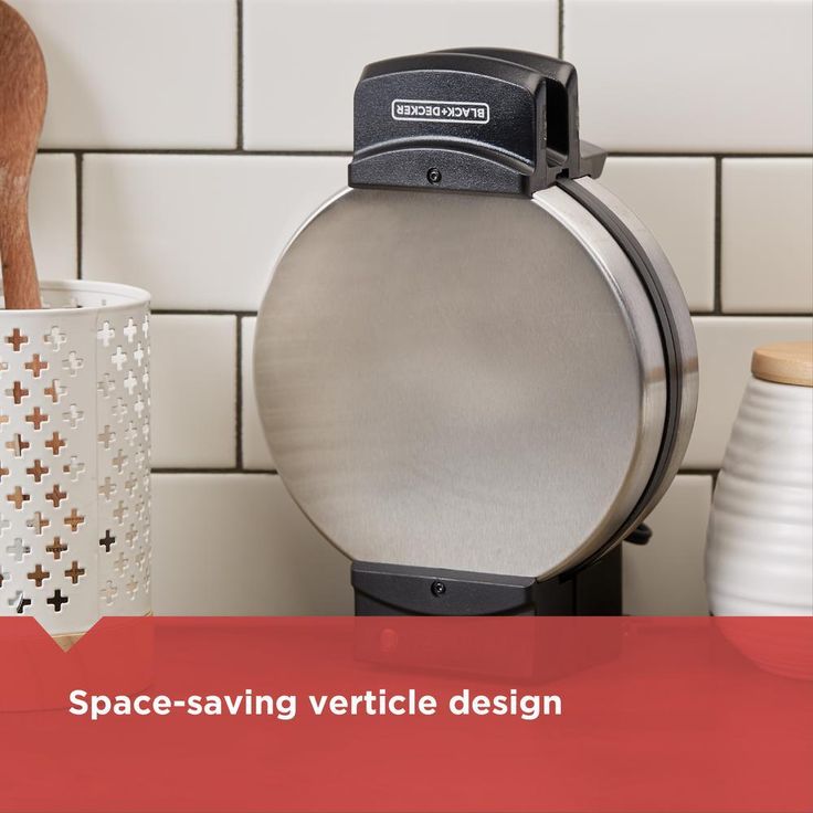 7.25 in. Silver Belgian Waffle Maker