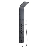 65 in. 8-Jet Rainfall Shower System with Waterfall Shower Head and Shower Wand in Black Painted Stainless Steel