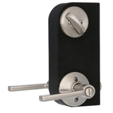 Satin Nickel Single Cylinder Deadbolt with Latitude Entry Door Lever Combo Pack - Super Arbor