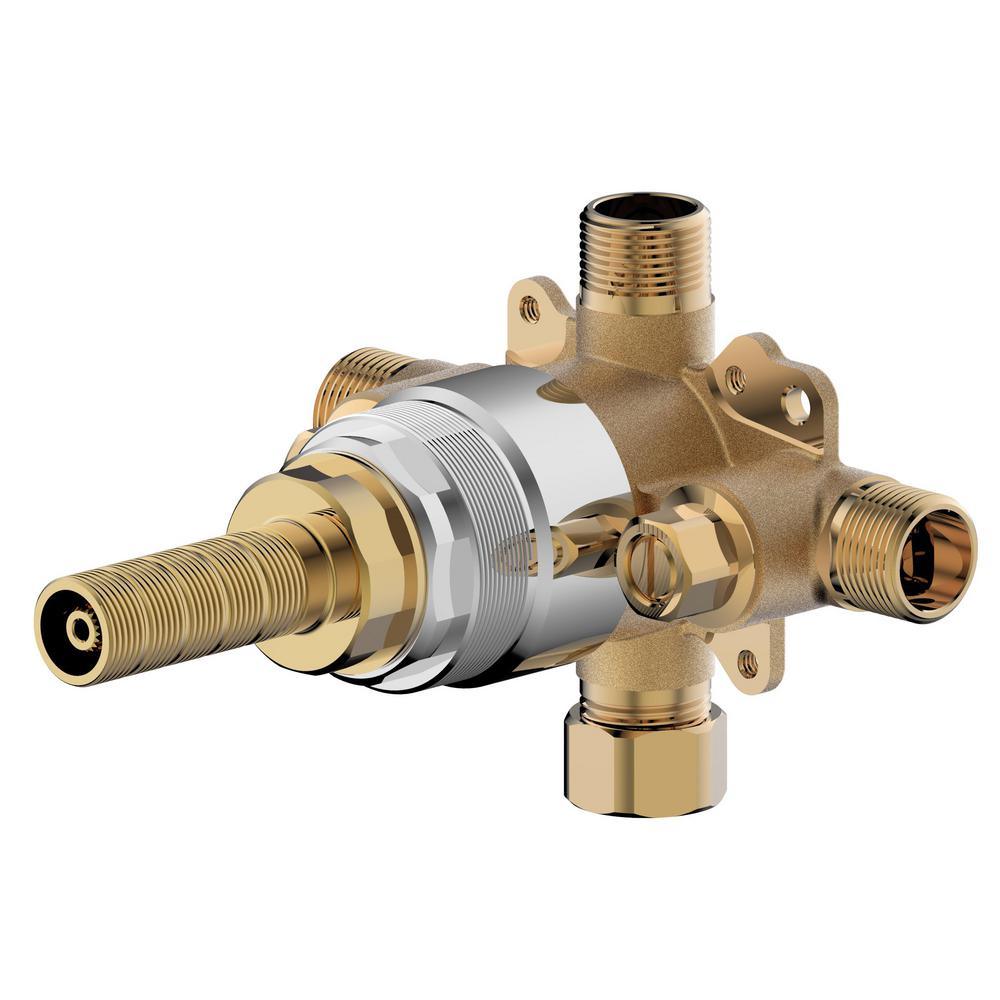 Pont Neuf Single Handle 1-Spray Round Tub and Shower Faucet in Chrome Valve Included - Super Arbor