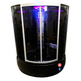 Vienna with Heater and Bluetooth 49 in. Acrylic Left Drain Corner Alcove Whirlpool Bathtub in Black - Super Arbor