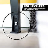 22.875 in. x 23.5 in. Black 19 gal. Thermoplastic Utility Sink Kit with Black Metal Legs, P-Trap and Supply Lines - Super Arbor