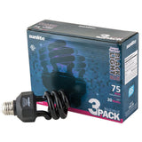 20-Watt CFL Spiral Black Light Bulb (BLB) UV Black Light Party Bulb (3-Pack) - Super Arbor