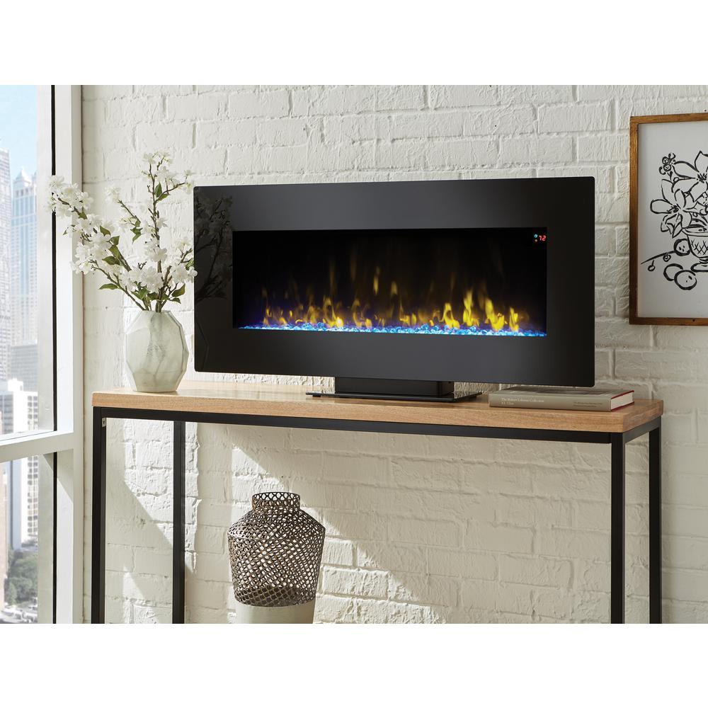 42 in. Infrared Wall Mount Electric Fireplace in Black - Super Arbor