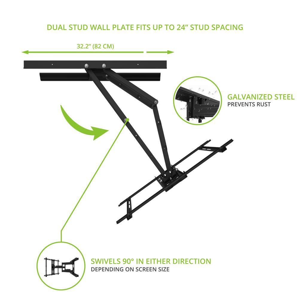 Galvanized Outdoor Full Motion TV Wall Mount with 31 in. Extension for 42 in. - 100 in. TVs, - Super Arbor