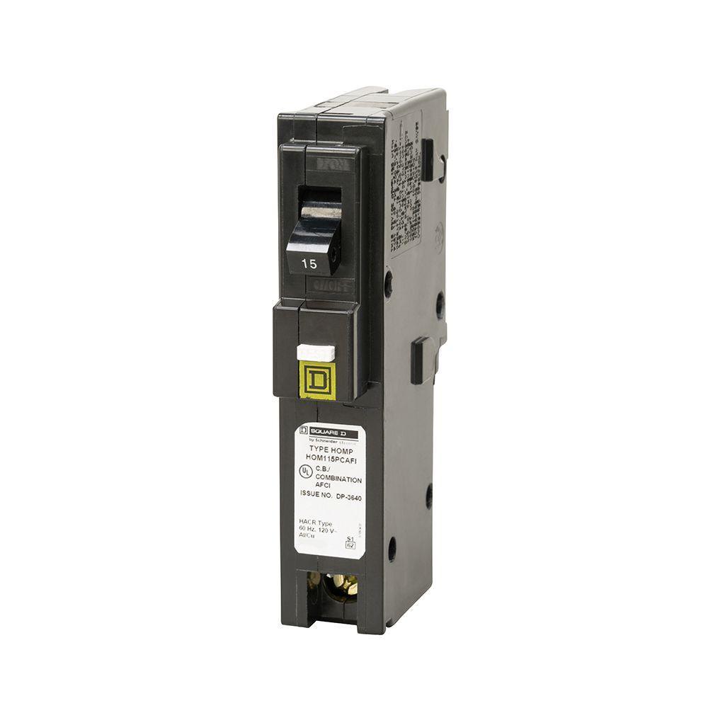 Homeline 15 Amp Single-Pole Plug-On Neutral Combination Arc Fault Circuit Breaker - Super Arbor