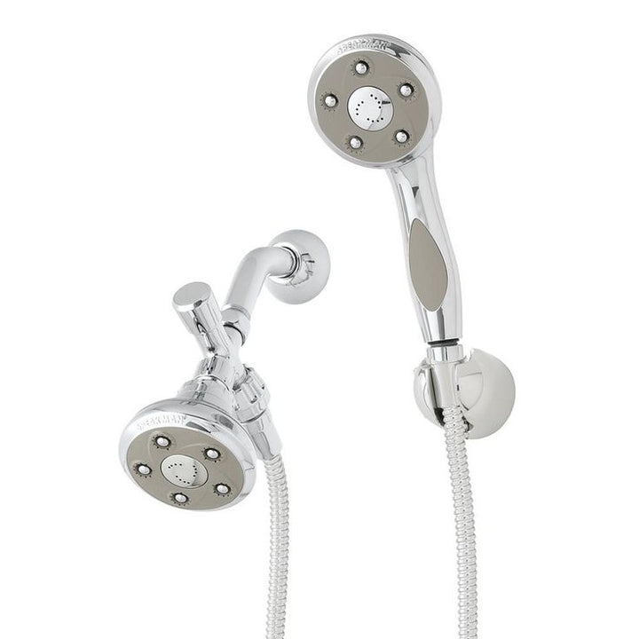 3-spray 3.75 in. Dual Shower Head and Handheld Shower Head in Polished Chrome