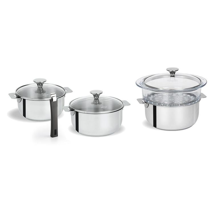 Tulipe 8-Piece Stainless Steel Sauce Pan Set