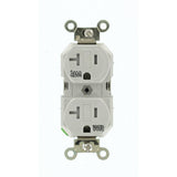 20 Amp Industrial Grade Weather/Tamper Resistant Self Grounding Duplex Outlet, White - Super Arbor