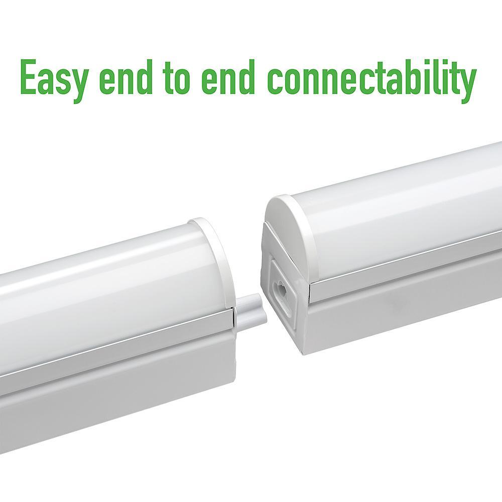4 ft. 64-Watt Equivalent Integrated LED White Strip Light Fixture 4000K Bright White 1800 Lumens Plug-in or Direct Wire - Super Arbor