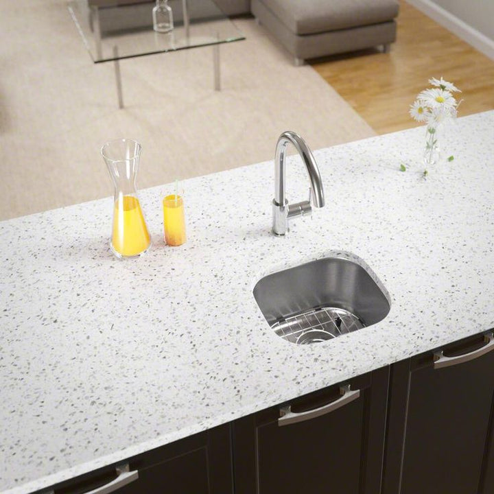 All-in-One Undermount Stainless Steel 15 in. Single Bowl Bar Sink