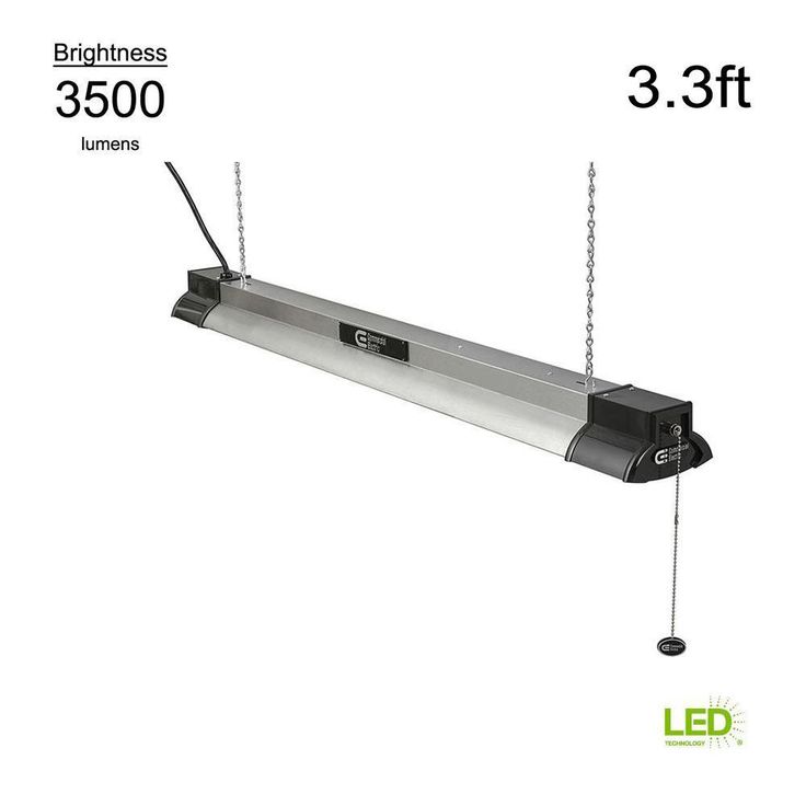 40 in. 64-Watt Equivalent Integrated LED Black Brushed Nickel Shop Light with Bluetooth Speakers 3500 Lumens 4000K