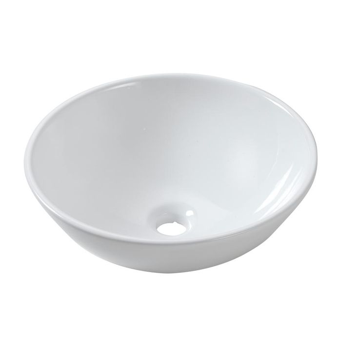 LORDEAR 16 in. x 16 in. Vessel Sink Modern Bathroom Above Round Bowl in White Porcelain Ceramic Vessel Vanity Sink Art Basin
