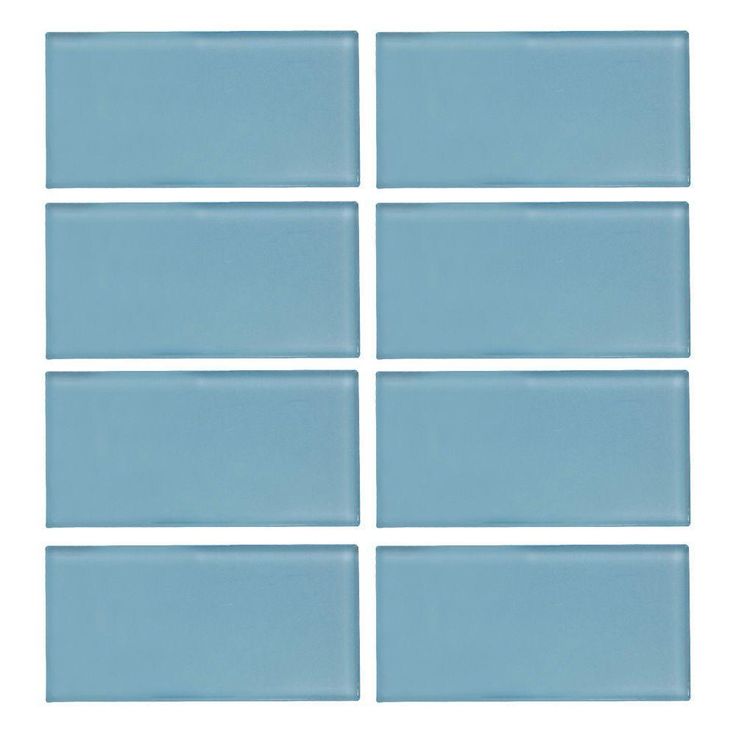 Jeffrey Court Caribbean Water Blue 3 in. x 6 in. Glossy Glass Wall Tile (1 sq. ft. / pack)