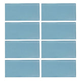 Jeffrey Court Caribbean Water Blue 3 in. x 6 in. Glossy Glass Wall Tile (1 sq. ft. / pack)