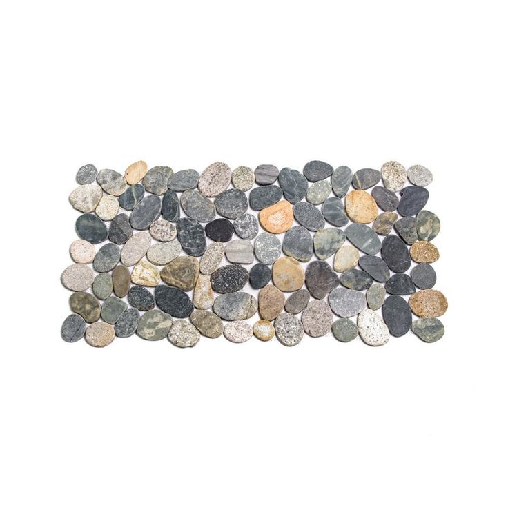 Cruz Bay Sliced Pebble Tile River Grey 11-1/2 in. x 11-1/2 in. x 9.5 mm Mesh-Mounted Mosaic Tile (10.12 sq. ft. / case)