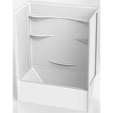 Varia 30 in. x 60 in. x 76 in. AcrylX Acrylic Finished 4-Piece Bath and Shower Kit with Right Drain in White