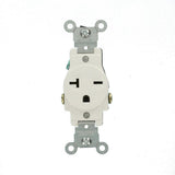20 Amp Commercial Grade Double-Pole Single Outlet, White - Super Arbor