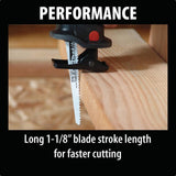 11 Amp Corded Variable Speed Reciprocating Saw With Wood Cutting Blade, Metal Cutting Blade and Hard Case, no lock-on - Super Arbor