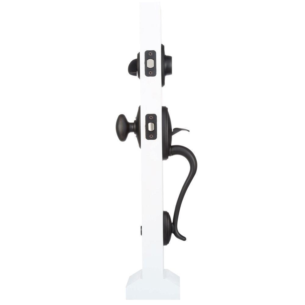 Wakefield Aged Bronze Single Cylinder Deadbolt with Siena Knob Door Handleset - Super Arbor