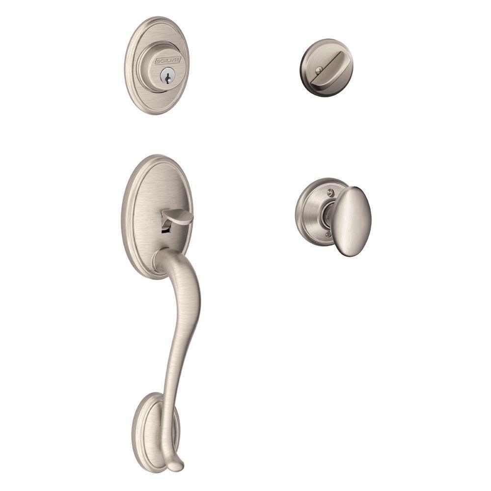 Wakefield Aged Bronze Single Cylinder Deadbolt with Siena Knob Door Handleset - Super Arbor