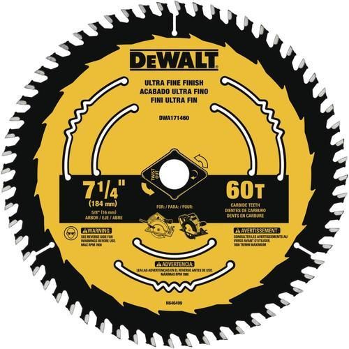 DEWALT 7-1/4-in 60-Tooth Tungsten Carbide-Tipped Steel Circular Saw Blade