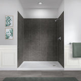 Jetcoat 32 in. x 60 in. x 78 in. 5-Piece Easy-up Adhesive Alcove Shower Surround in White Subway - Super Arbor