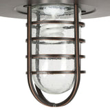 Dual-Purpose 1-Light Outdoor Hanging Oil-Rubbed Bronze Pendant or Flushmount Lantern