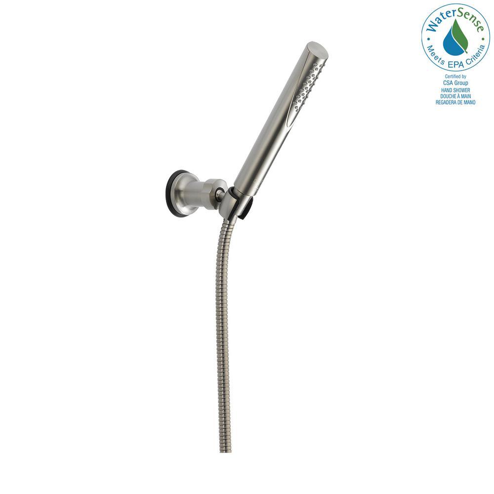 Trinsic 1-Spray 1 in. Single Wall Mount Handheld Shower Head in Stainless - Super Arbor