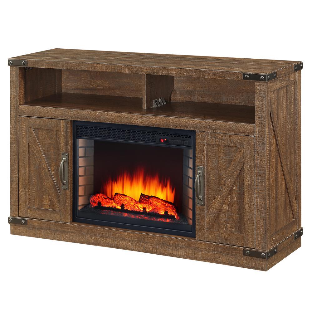 Aberfoyle 48 in. Freestanding Electric Fireplace TV Stand in Rustic Brown - Super Arbor