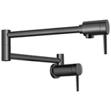 Delta Contemporary Matte Black 2-Handle Wall-Mount Pot Filler Handle Kitchen Faucet