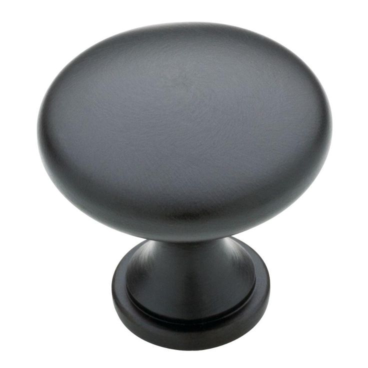 1-3/16 in. Matte Black Garrett Solid Round Cabinet Knob (10-Pack)