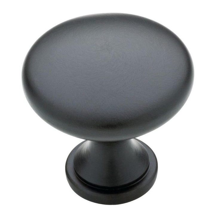 1-3/16 in. Matte Black Garrett Solid Round Cabinet Knob (10-Pack)