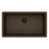 Quartz Classic Undermount Composite 33 in. Single Bowl Kitchen Sink in Black - Super Arbor