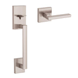 San Clemente Matte Black Door Handleset with Halifax Square Door Lever with Microban Antimicrobial Technology - Super Arbor