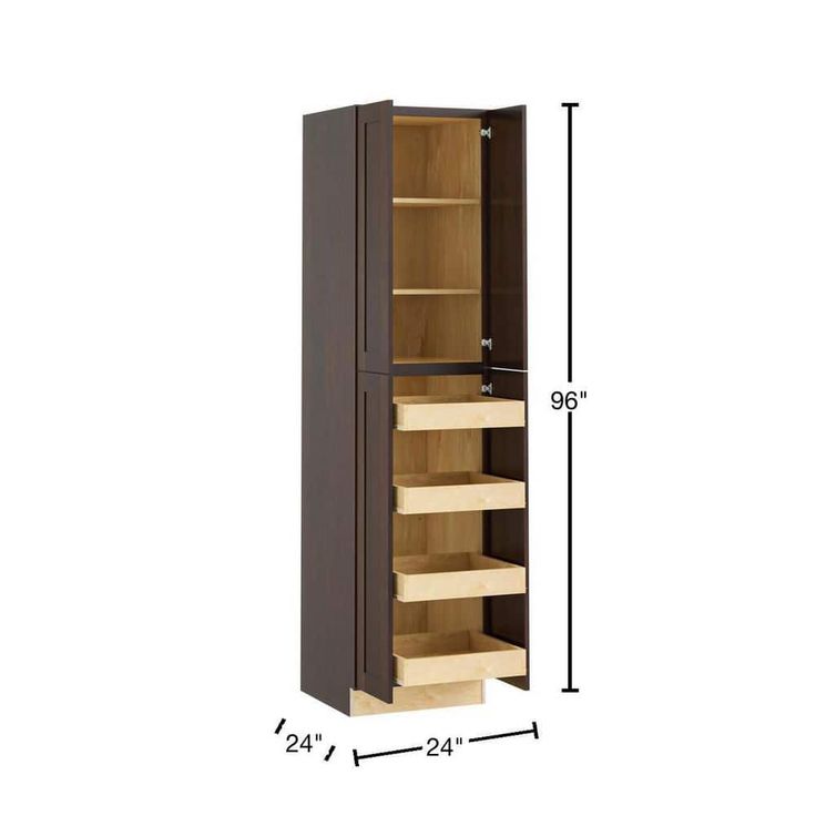 Home Decorators Collection Newport 24 in. W x 24 in. D x 96 in. H Assembled Plywood Pantry Kitchen Cabinet in Manganite with 4ROT Soft Close