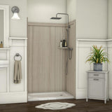 Elegance 36 in. x 48 in. x 80 in. 9-Piece Easy Up Adhesive Alcove Shower Wall Surround in Calacatta White - Super Arbor